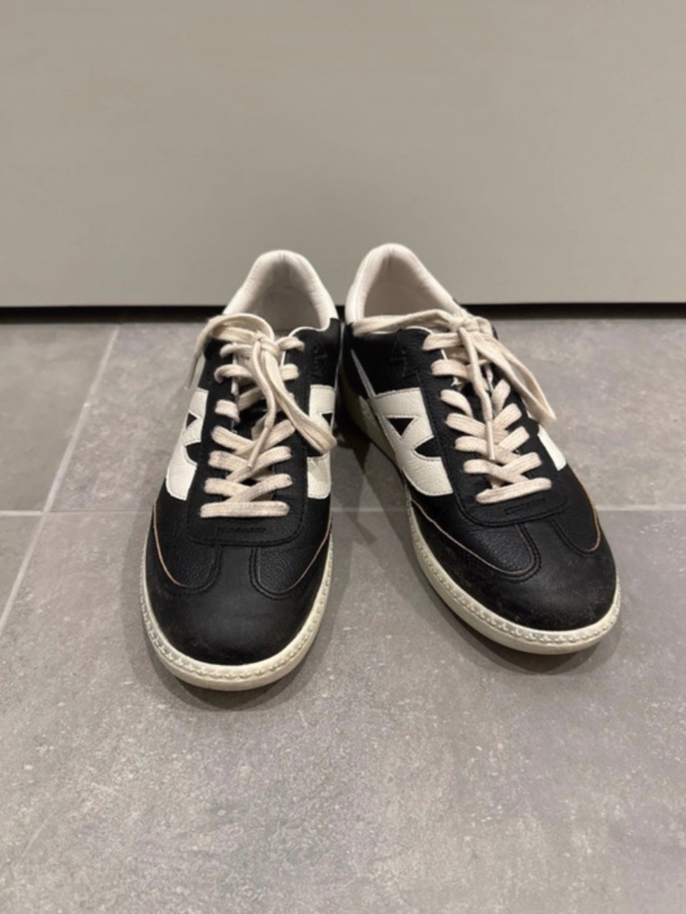 ASH black and white vintage leather sneakers